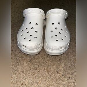 White Crocs Bae platforms